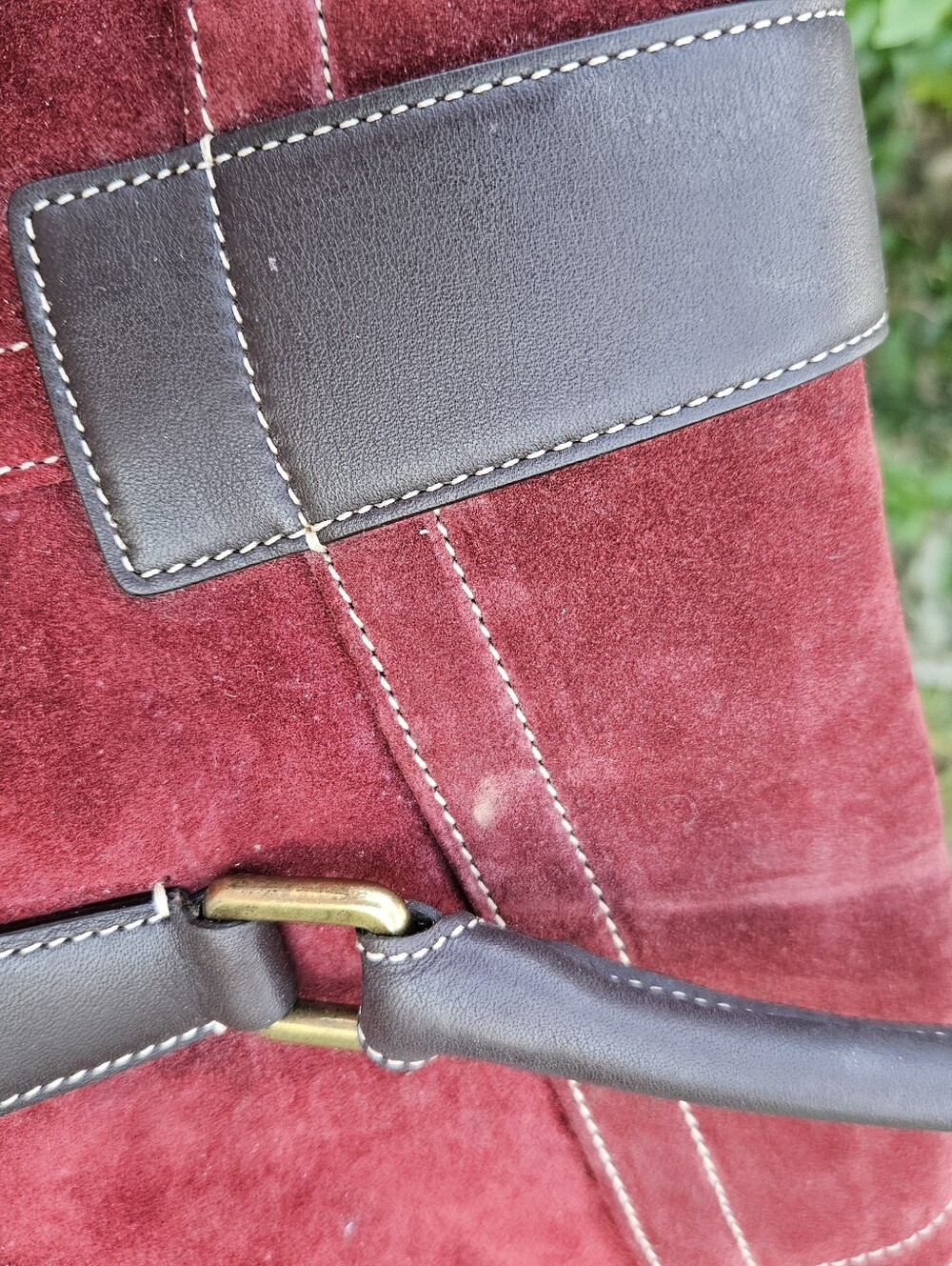 Vintage Coach Soho 9507 Burgundy Suede Shoulder Bag Hangtag Musty Smell Read - Picture 10 of 14